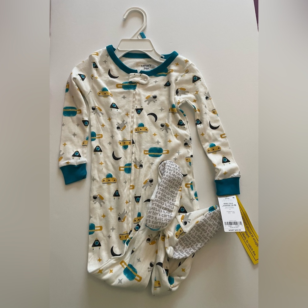 Carter’s baby toddler 24m Space themed footie pajamas
